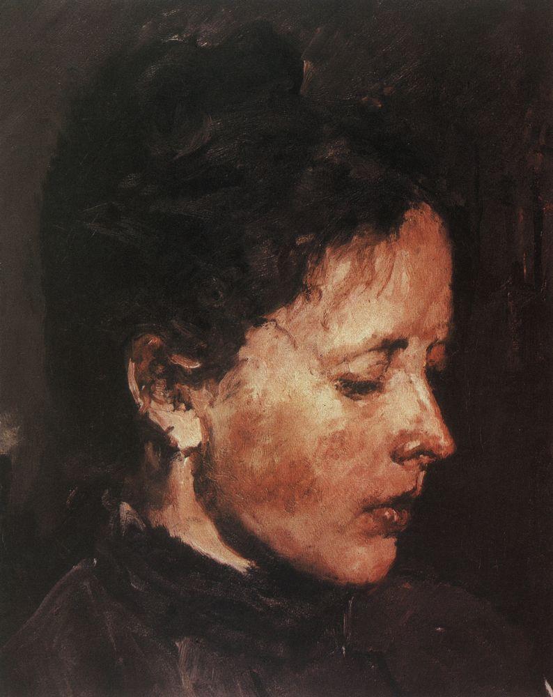 Portrait of O. F. Serova, vintage artwork by Valentin Serov, 12x8" (A4) Poster
