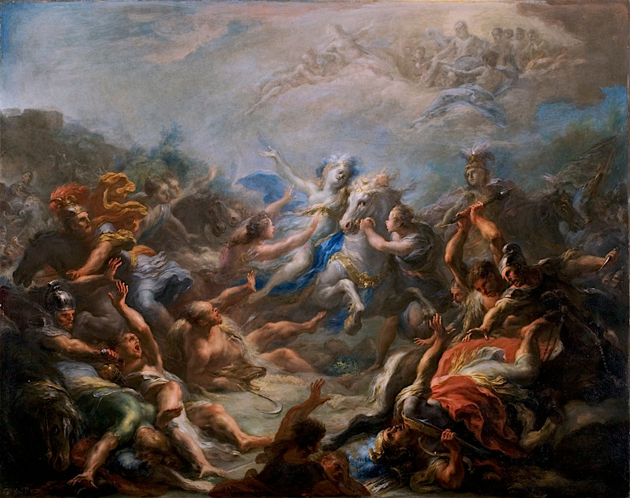 Camillia at War from Virgil's Aeneid, vintage artwork by Giacomo Del Po, 12x8" (A4) Poster