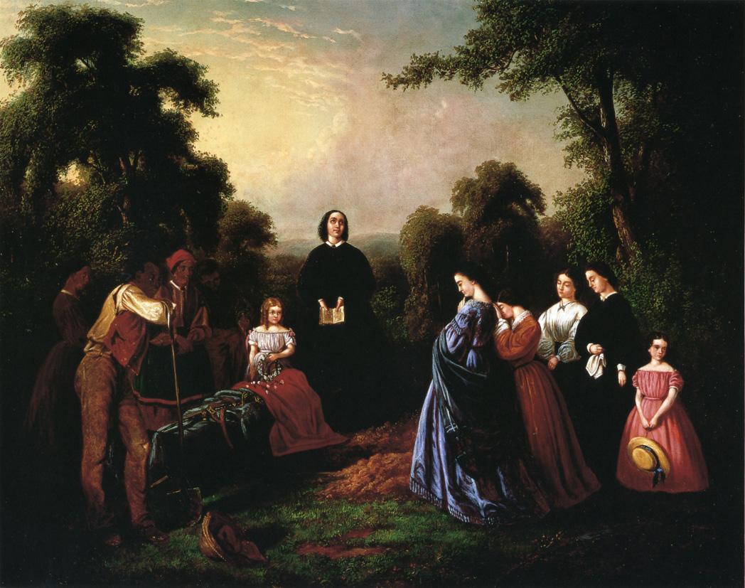The Burial of Latane, vintage artwork by William D. Washington, 12x8" (A4) Poster