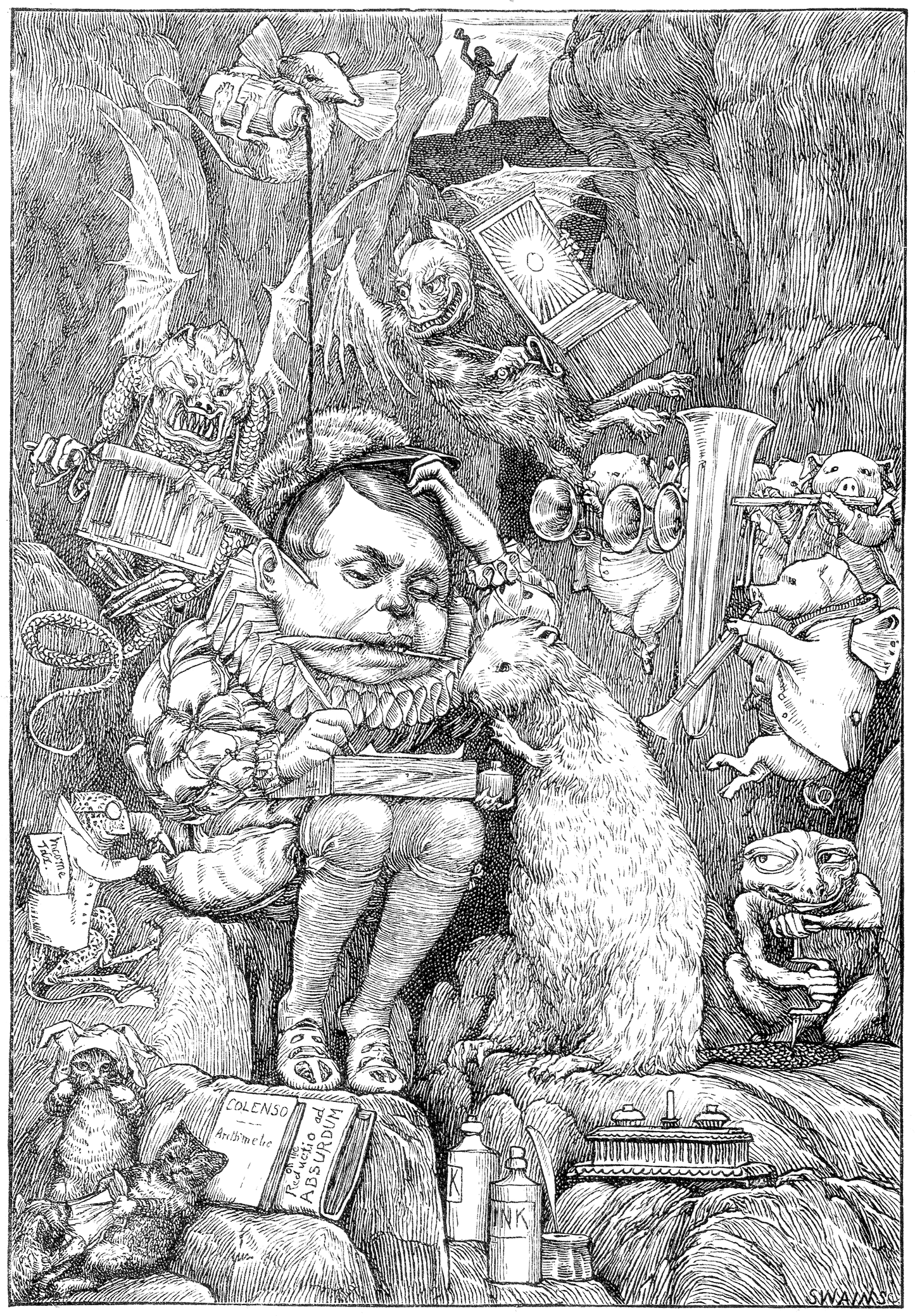 The Beaver's Lesson, vintage artwork by Henry Holiday, 12x8" (A4) Poster