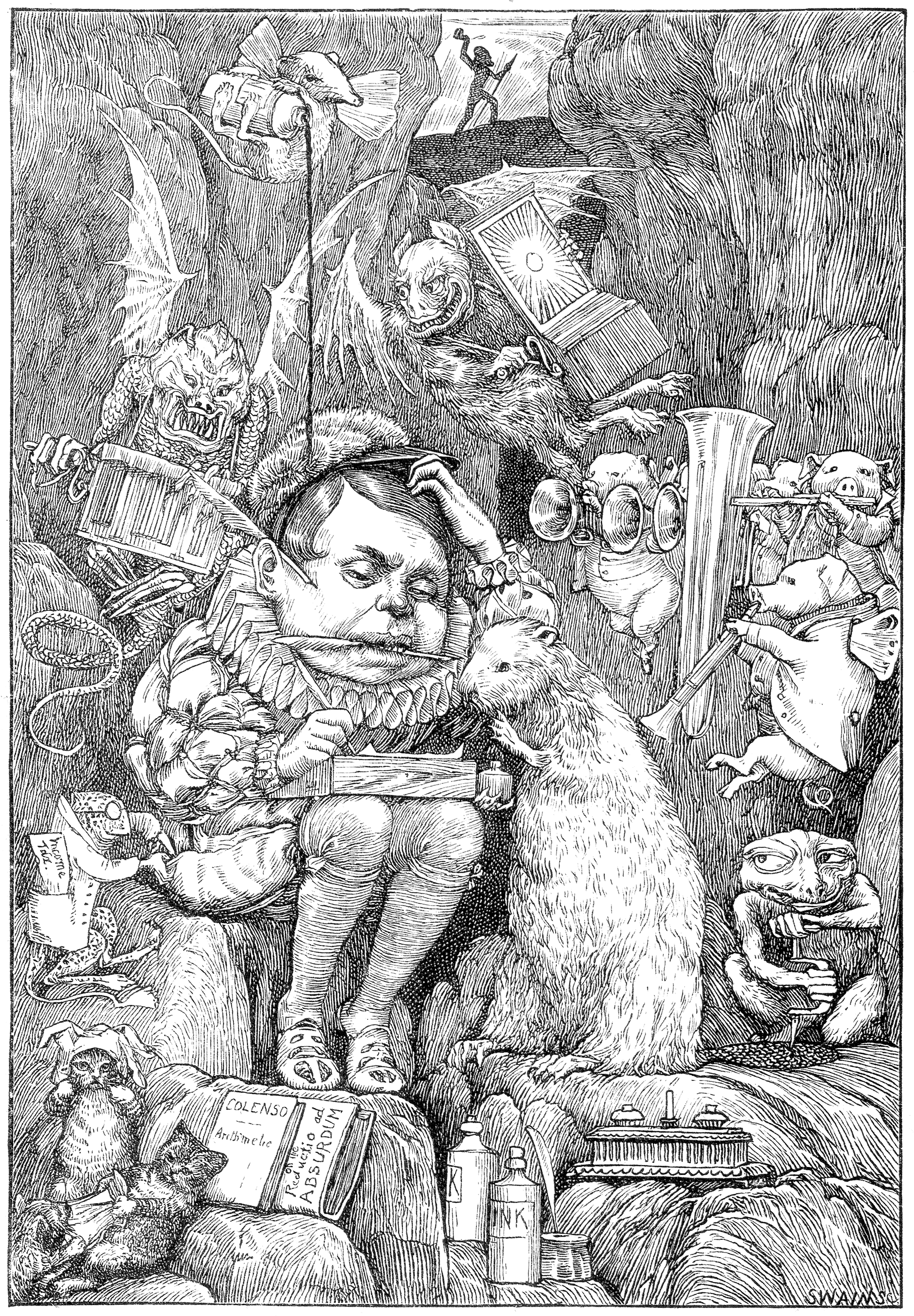 The Beaver's Lesson, vintage artwork by Henry Holiday, 12x8" (A4) Poster