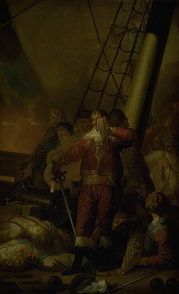 Christian IV Aboard his Flagship "The Trinity", vintage artwork by Nicolai Abraham Abildgaard, 12x8" (A4) Poster