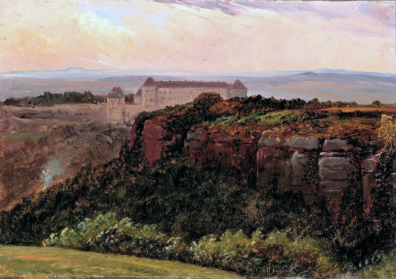 Sonnenstein Castle near Pirna, vintage artwork by Carl Gustav Carus, A3 (16x12") Poster Print