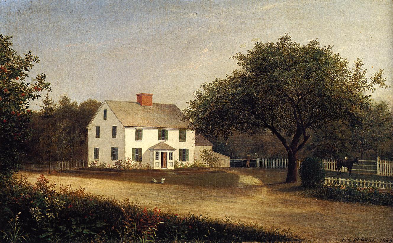 Old Stevens Homestead, Castine, vintage artwork by Fitz Henry Lane, A3 (16x12") Poster Print
