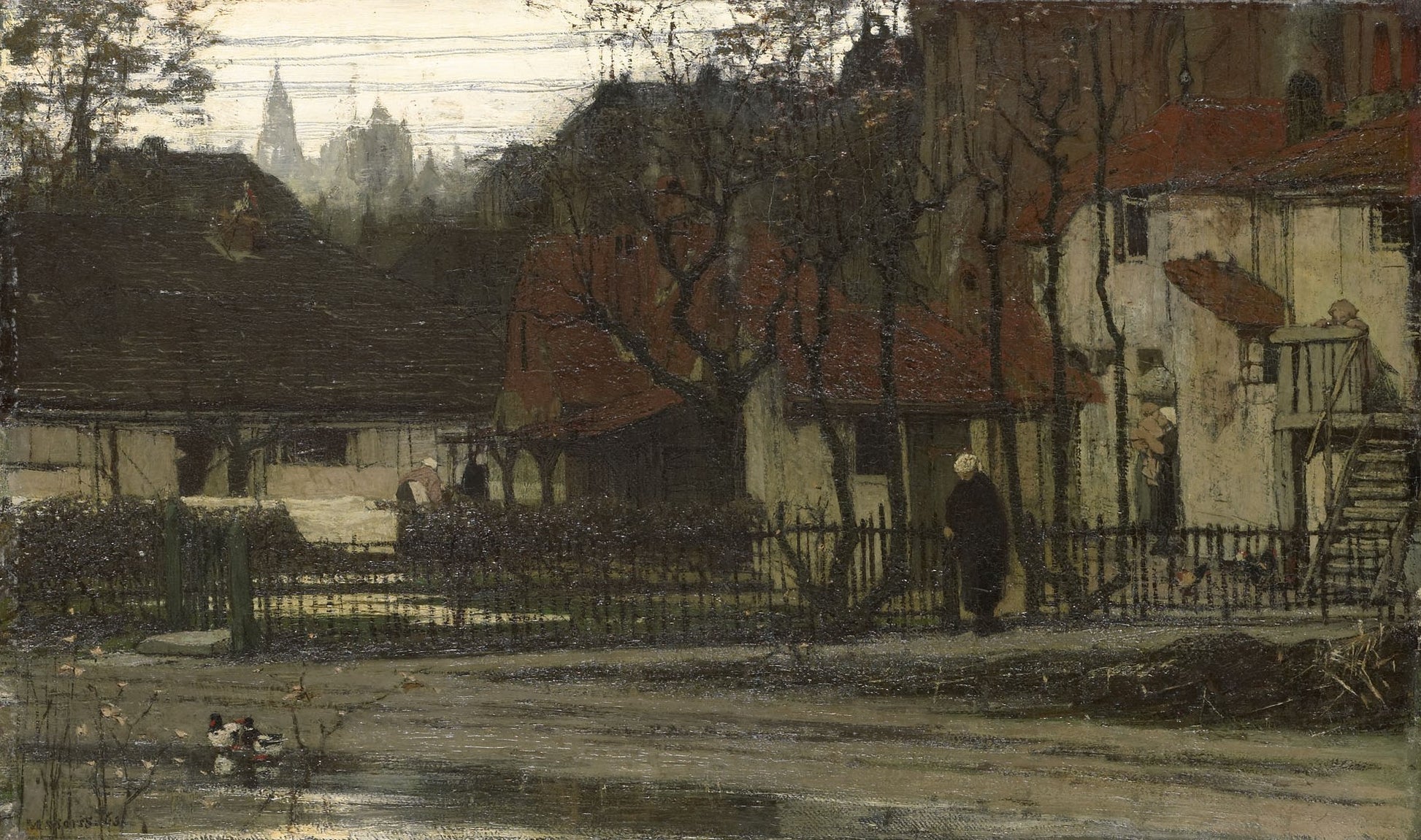 Citscape, vintage artwork by Matthijs Maris, 12x8" (A4) Poster