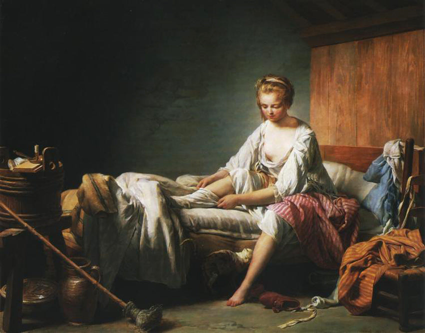 Le Lever de Fanchon, vintage artwork by Nicolas Bernard Lepicie, 12x8" (A4) Poster