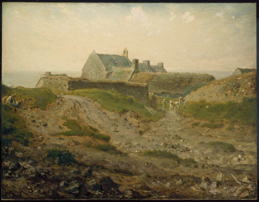 Priory at Vauville, Normandy, vintage artwork by Jean-François Millet, A3 (16x12") Poster Print