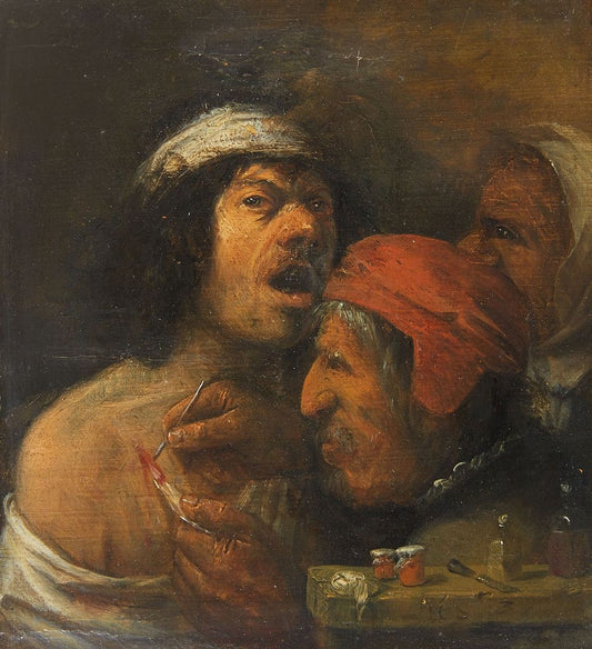 The Surgeon, vintage artwork by Joos van Craesbeeck, 12x8" (A4) Poster