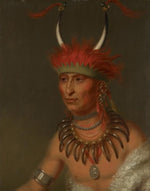 Shaumonekusse, Oto Half Chief (Husband of Eagle of Delight), vintage artwork by Charles Bird King, 12x8" (A4) Poster