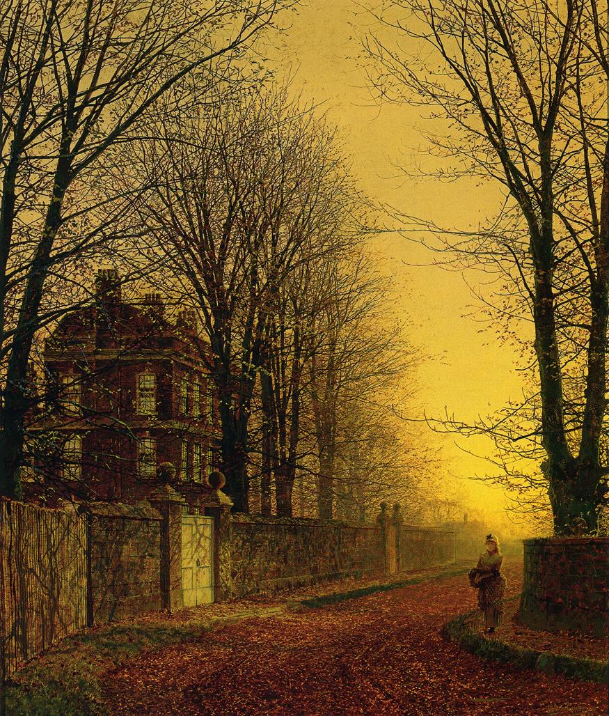Autumn Gold, vintage artwork by John Atkinson Grimshaw, 12x8" (A4) Poster