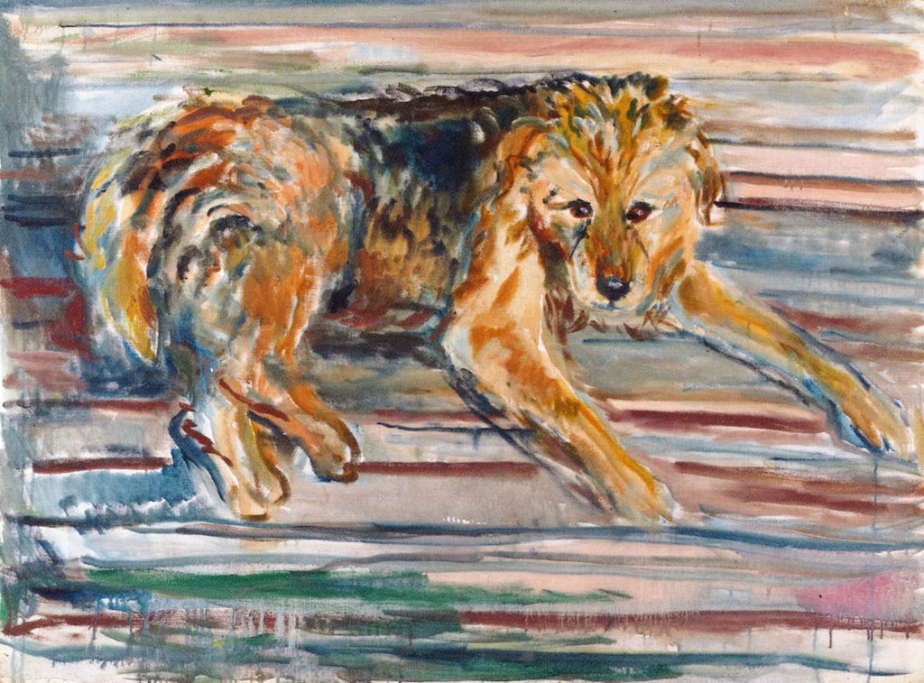 Airdale Terrier, vintage artwork by Edvard Munch, 12x8" (A4) Poster