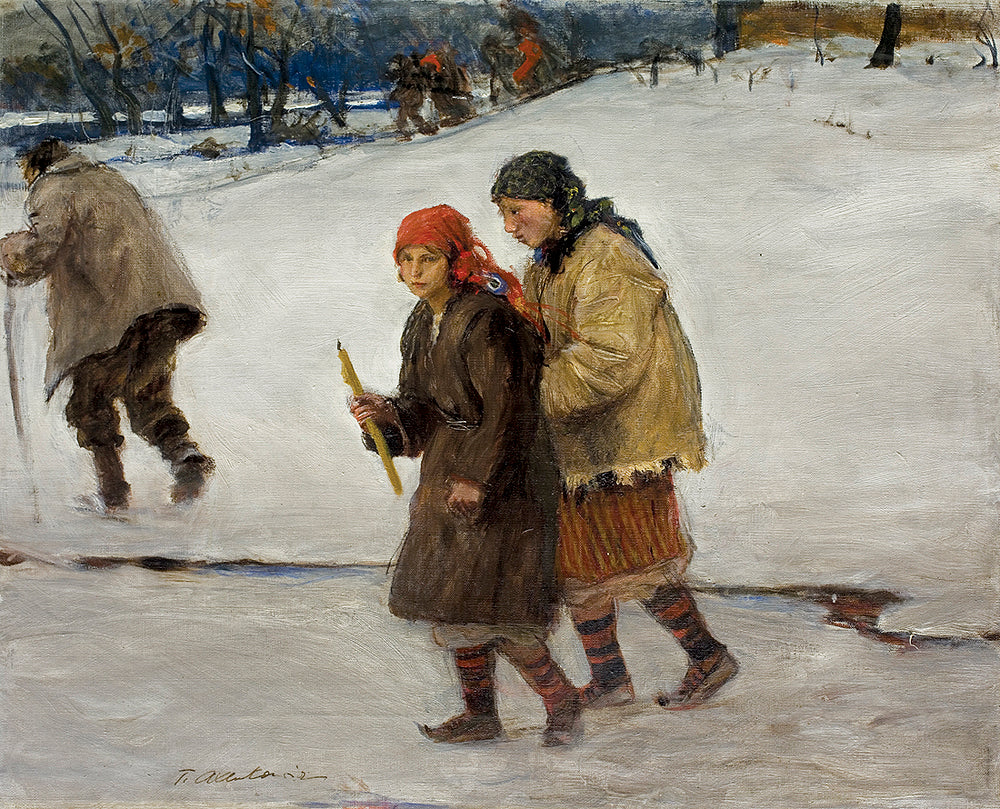 Procession in Winter by Theodor Axentowicz,A3(16x12")Poster