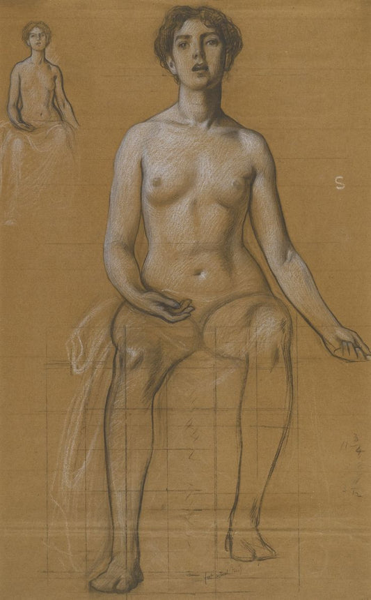 Study for the singing Priestess in Song, vintage artwork by Herbert James Draper, 12x8" (A4) Poster