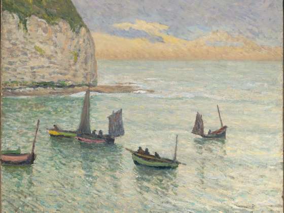 Departure of Fishing Boats, Yport by Maxime Maufra,A3(16x12")Poster
