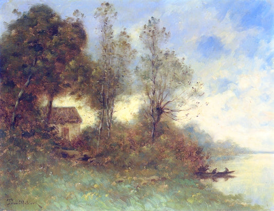 Crossing by  Boat, vintage artwork by Paul-Desire Trouillebert, 12x8" (A4) Poster