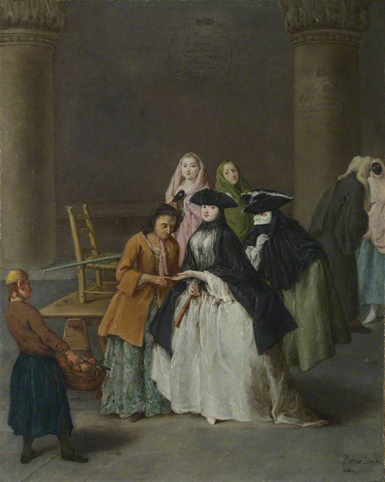 A Fortune Teller of Venice, vintage artwork by Pietro Longhi, 12x8" (A4) Poster