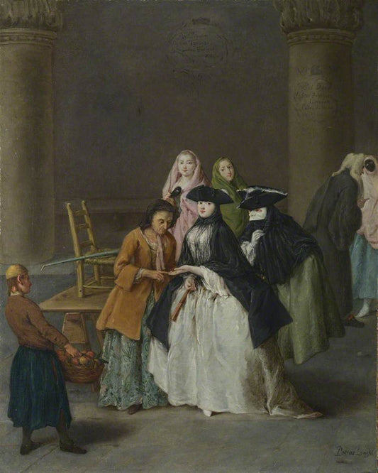A Fortune Teller of Venice, vintage artwork by Pietro Longhi, 12x8" (A4) Poster