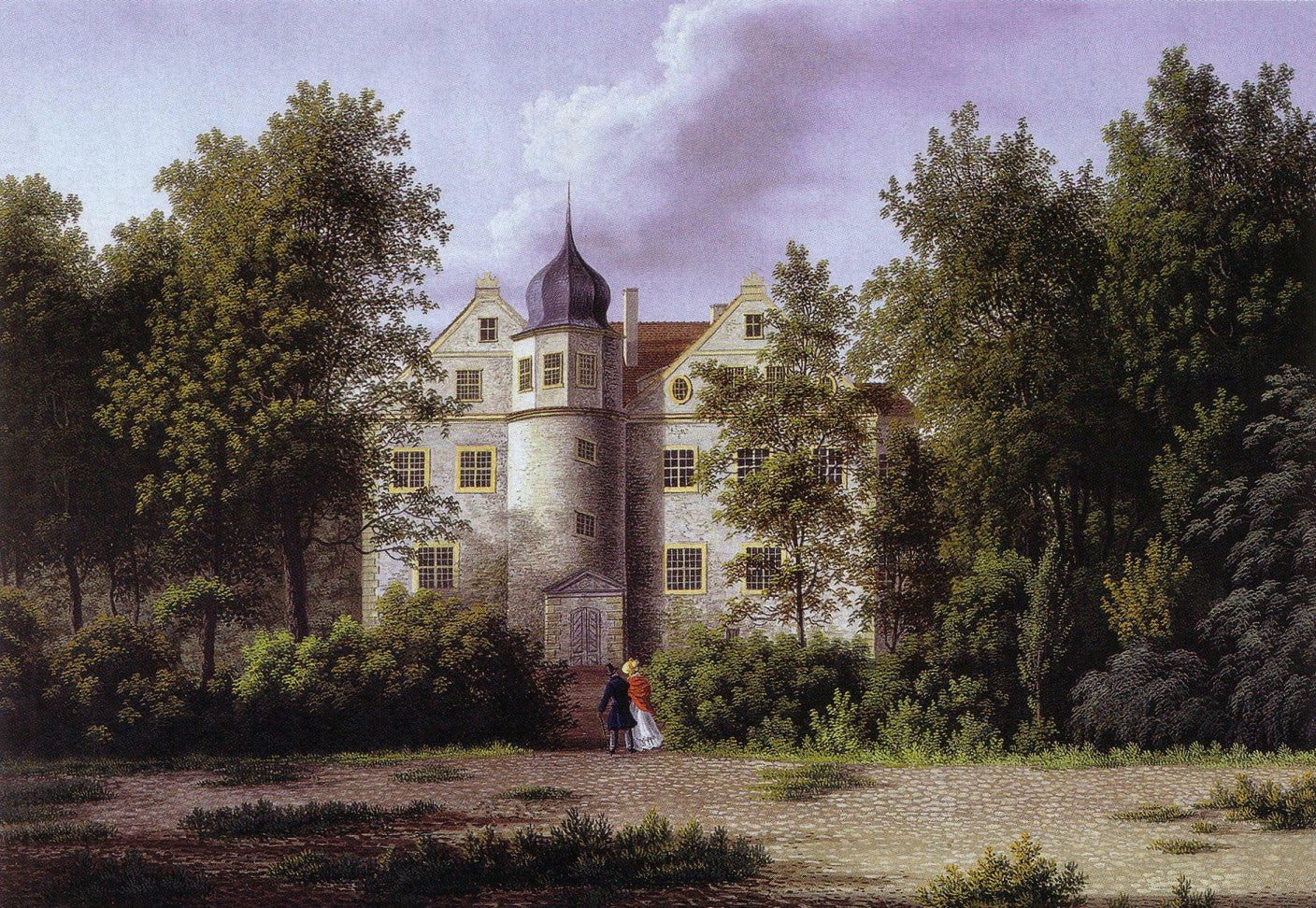 Castle Wusterhausen, vintage artwork by Wilhelm Barth, 12x8" (A4) Poster