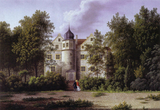 Castle Wusterhausen, vintage artwork by Wilhelm Barth, 12x8" (A4) Poster