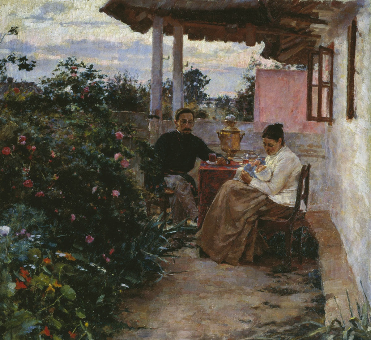 Family Idyll. The Firstborn, vintage artwork by Kiriak Kostandi, 12x8" (A4) Poster