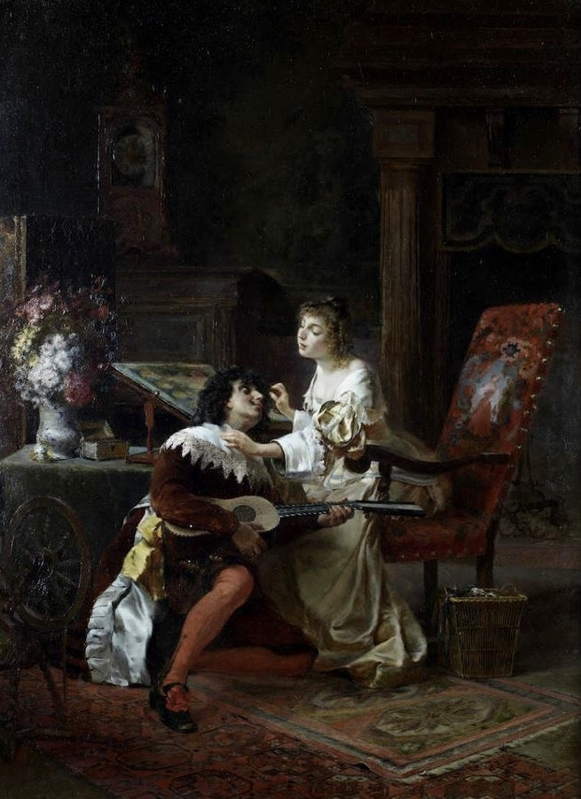 The serenade, vintage artwork by Klavdy Stepanov, 12x8" (A4) Poster