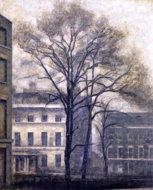 The Jews' College 'Rabbinical Seminary" in Guilford Street, London, vintage artwork by Vilhelm Hammershøi, 12x8" (A4) Poster
