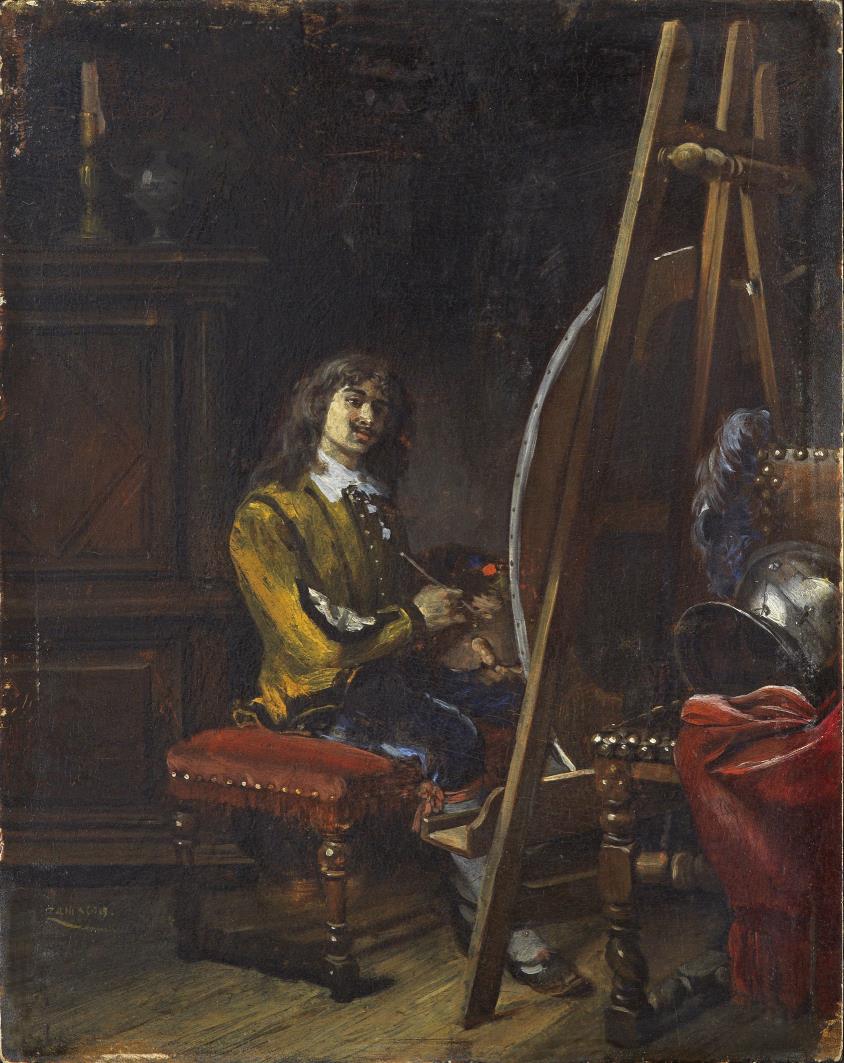 A 17th Century Painter, vintage artwork by Eduardo Zamacois y Zabala, 12x8" (A4) Poster