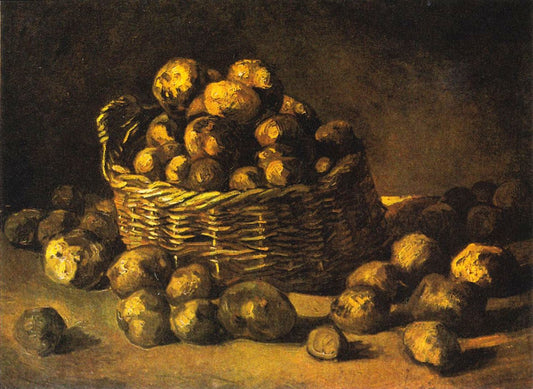 Basket of Potatoes, vintage artwork by Vincent van Gogh, 12x8" (A4) Poster