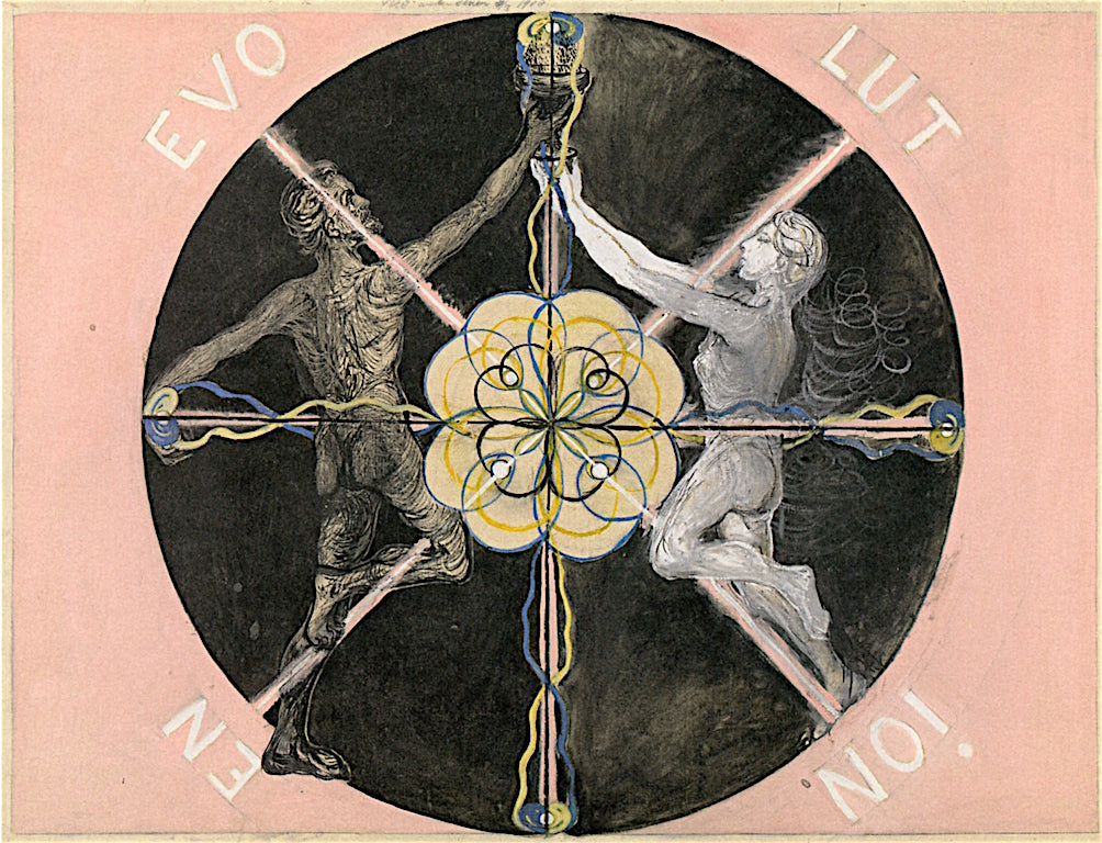 Evolution, No. 03, Group VI, vintage artwork by Hilma af Klint, 12x8" (A4) Poster