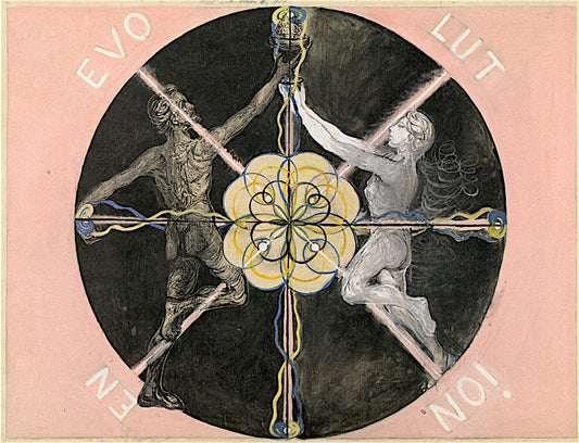 Evolution, No. 03, Group VI, vintage artwork by Hilma af Klint, 12x8" (A4) Poster