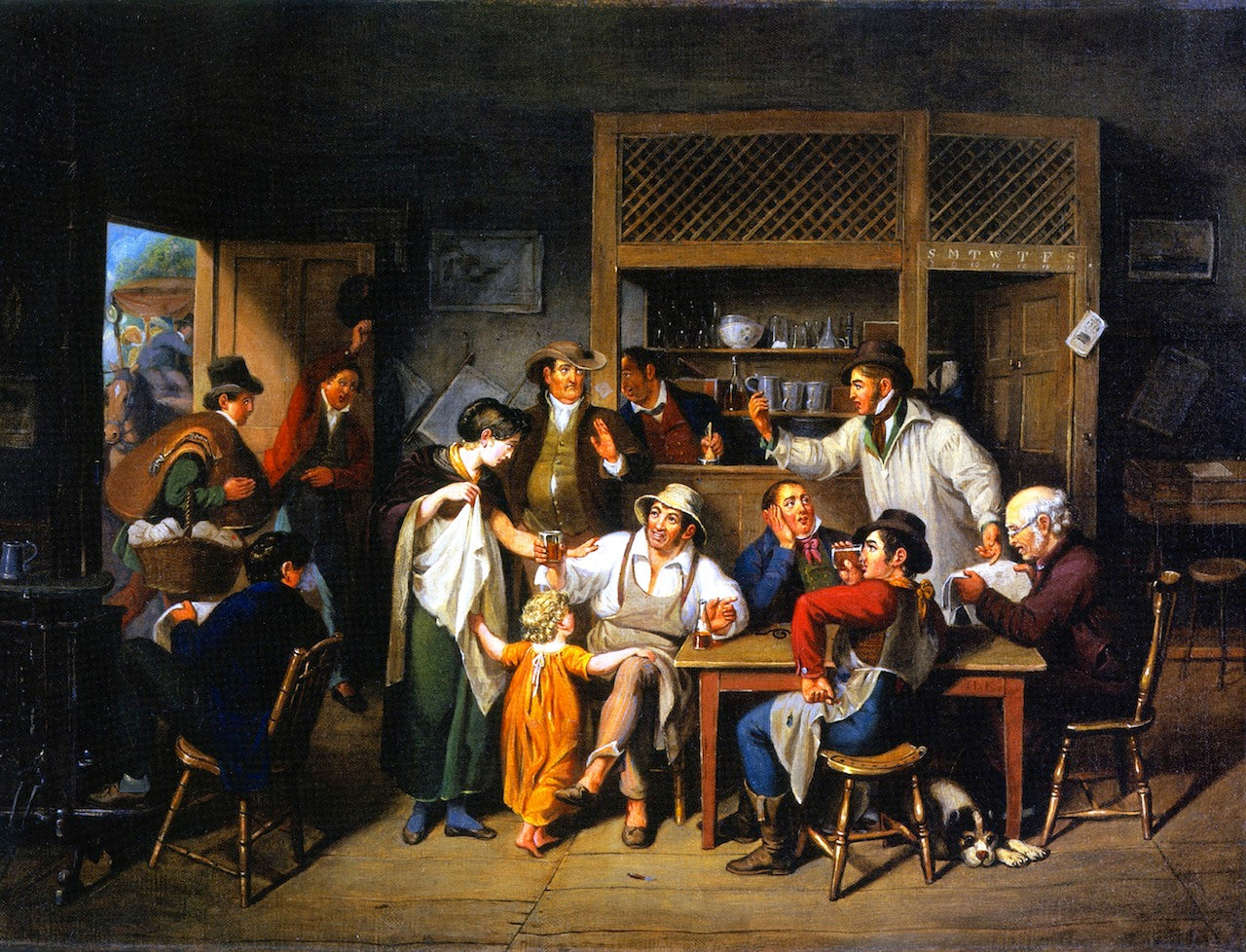 Village Tavern, vintage artwork by John Ludwig Krimmel, 12x8" (A4) Poster