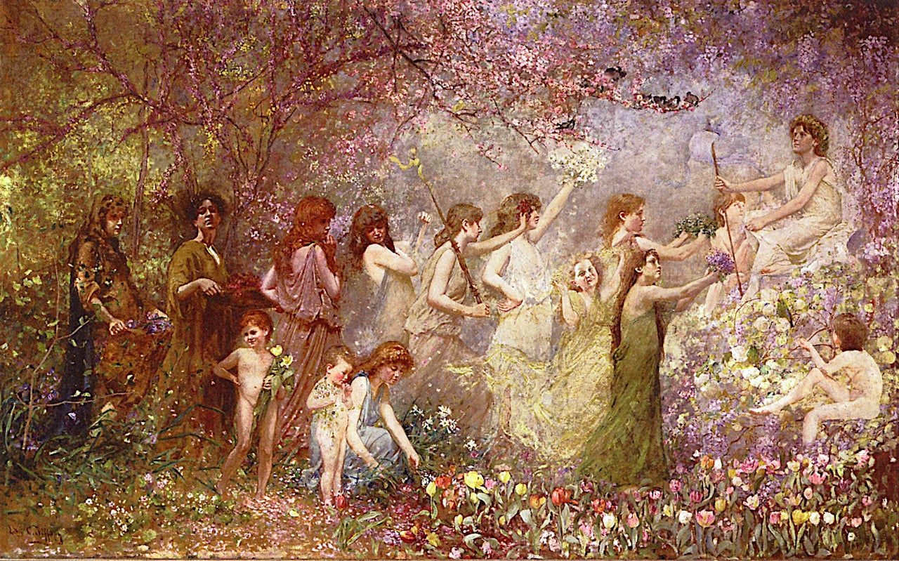 The Blossoms of Spring, vintage artwork by Louis Comfort Tiffany, 12x8" (A4) Poster