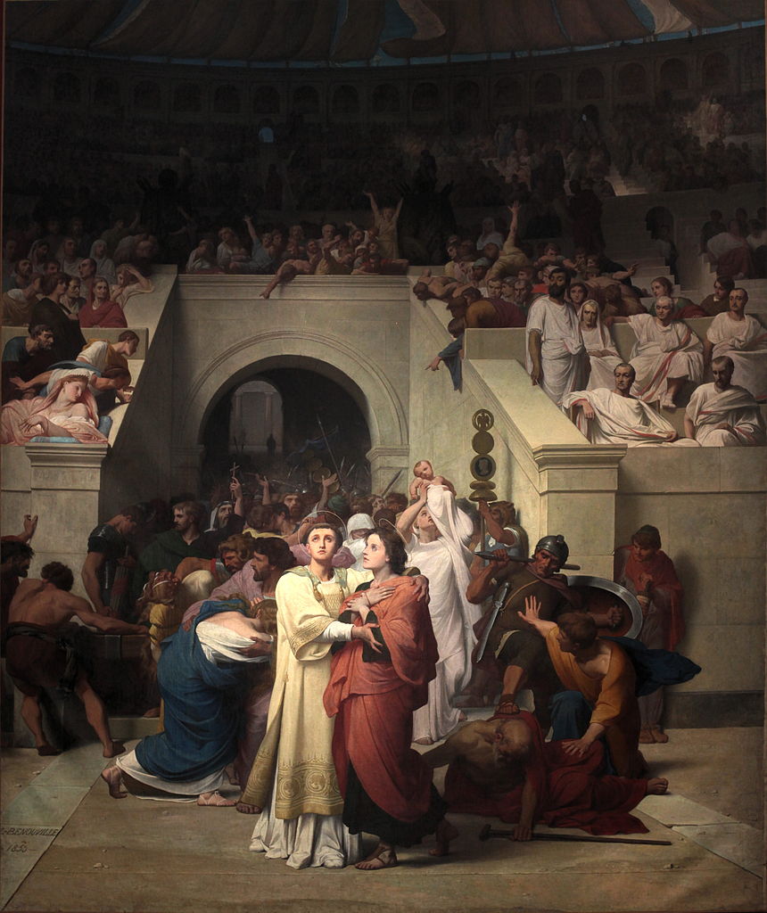 Christian Martyrs Entering the Amphitheatre, vintage artwork by François-Leon Benouville, A3 (16x12") Poster Print