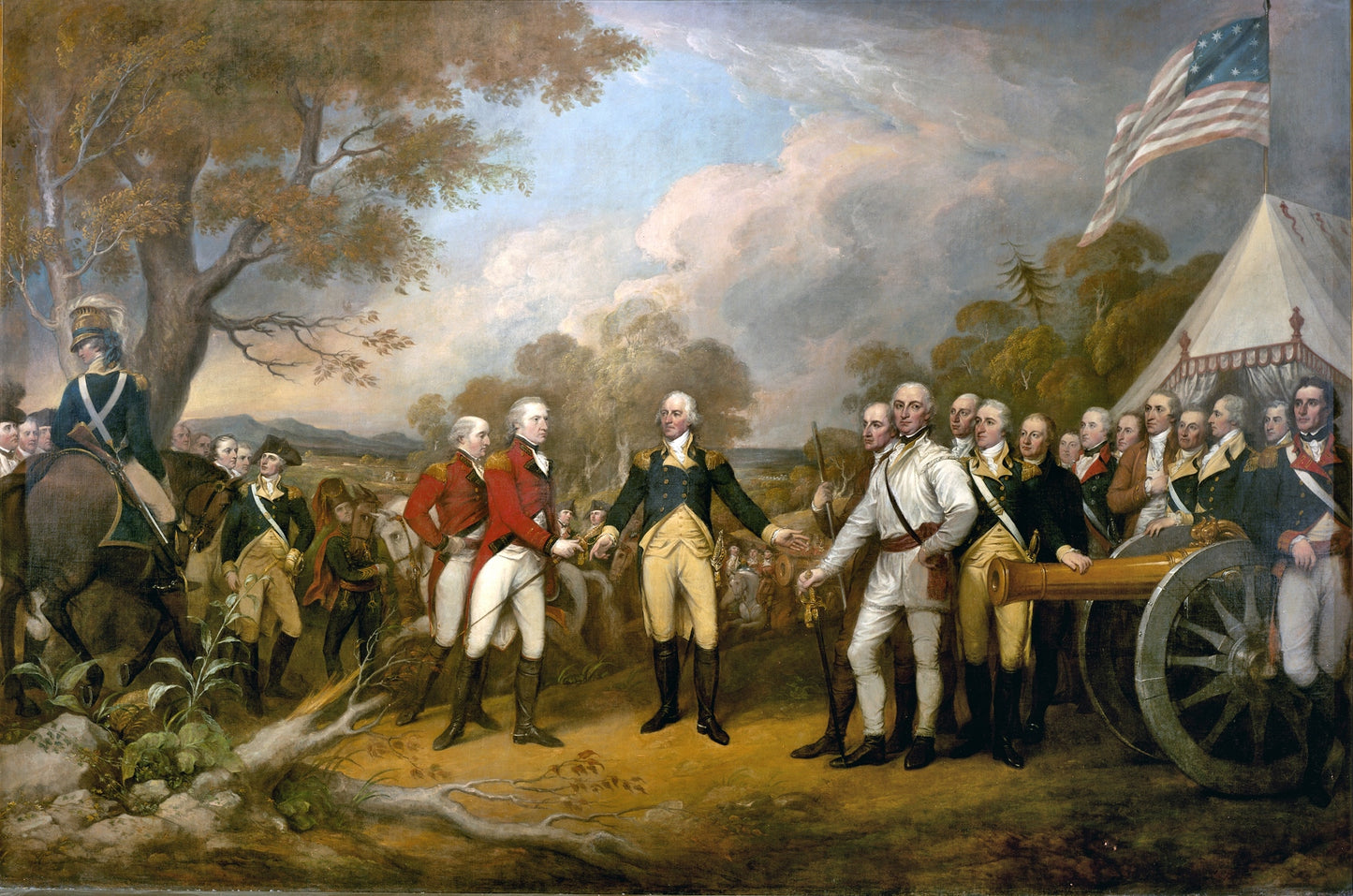 Surrender of General Burgoyne, vintage artwork by John Trumbull, 12x8" (A4) Poster