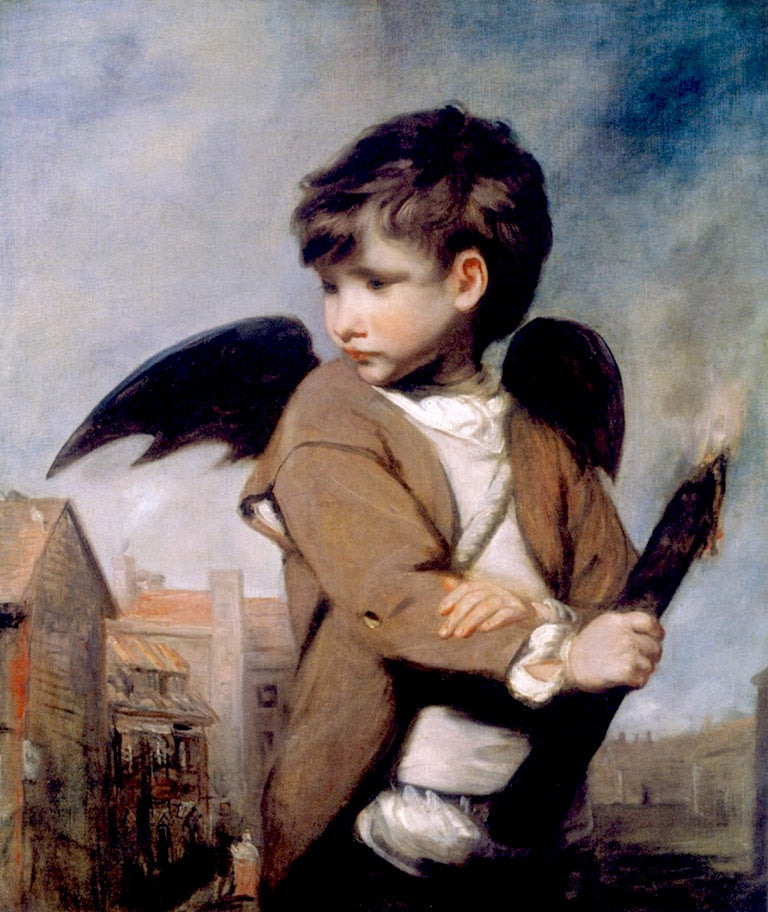 Cupid as Link Boy, vintage artwork by Sir Joshua Reynolds, 12x8" (A4) Poster