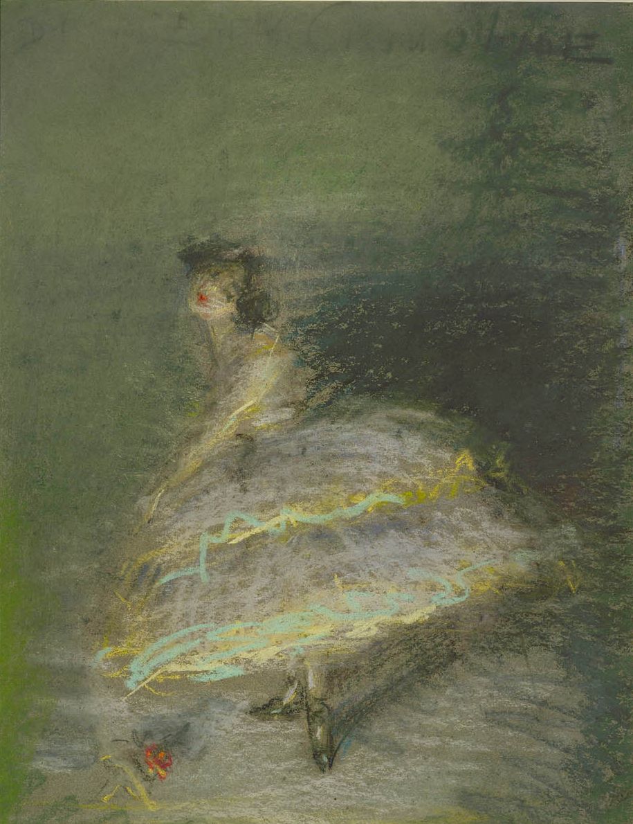 En Crinoline, vintage artwork by Alice Pike Barney, 12x8" (A4) Poster