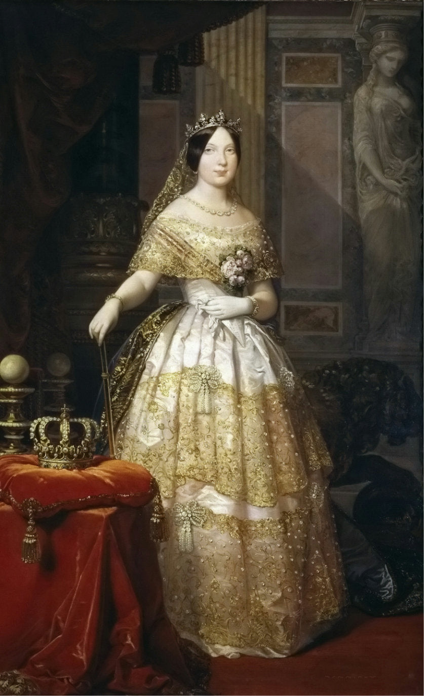 Isabella II of Spain, vintage artwork by Federico de Madrazo y Kuntz, A3 (16x12") Poster Print