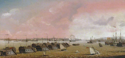 Prison Hulk in Portsmouth Harbour, vintage artwork by Louis Garneray, 12x8" (A4) Poster