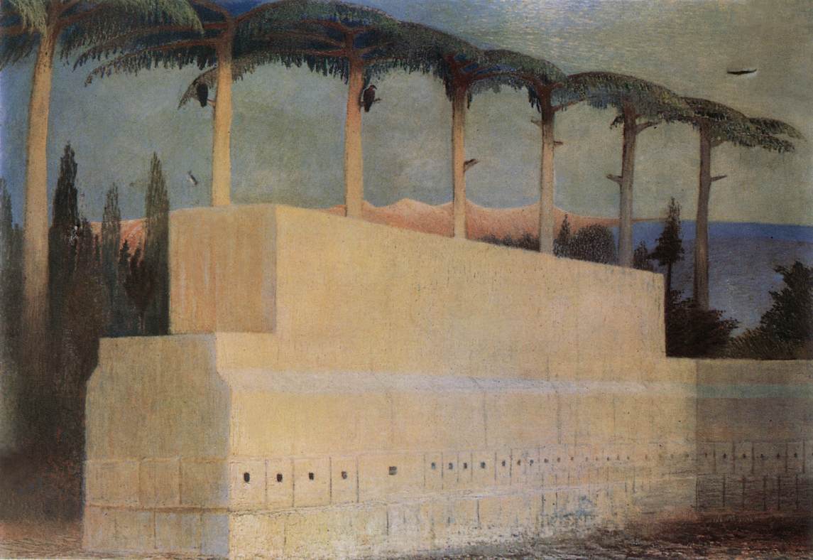 Sacrificial Stone in Baalbek, vintage artwork by Tivadar Csontvary Kosztka, 12x8" (A4) Poster