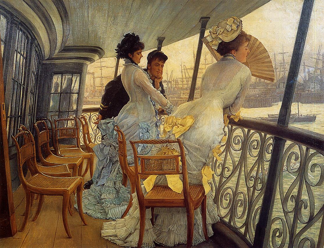The Gallery of the H.M.S. Calcutta, vintage artwork by James Tissot, 12x8" (A4) Poster