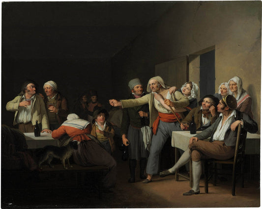 Les Hommes se disputent, vintage artwork by Louis-Leopold Boilly, 12x8" (A4) Poster