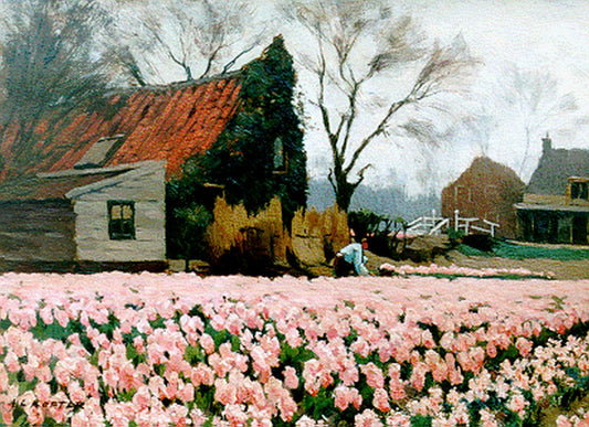 Tulip field in Heemstede, vintage artwork by Antonie Lodewijk Koster, 12x8" (A4) Poster