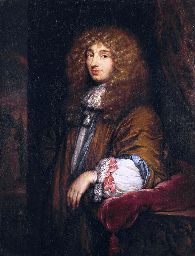 Christiaan Huygens, vintage artwork by Caspar Netscher, 12x8" (A4) Poster