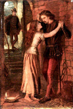 The Theodore Watts-Dunton Cabinet: Faust and Margaret in Prison (after Dante Gabriel Rossetti), vintage artwork by Henry Treffry Dunn, 12x8" (A4) Poster