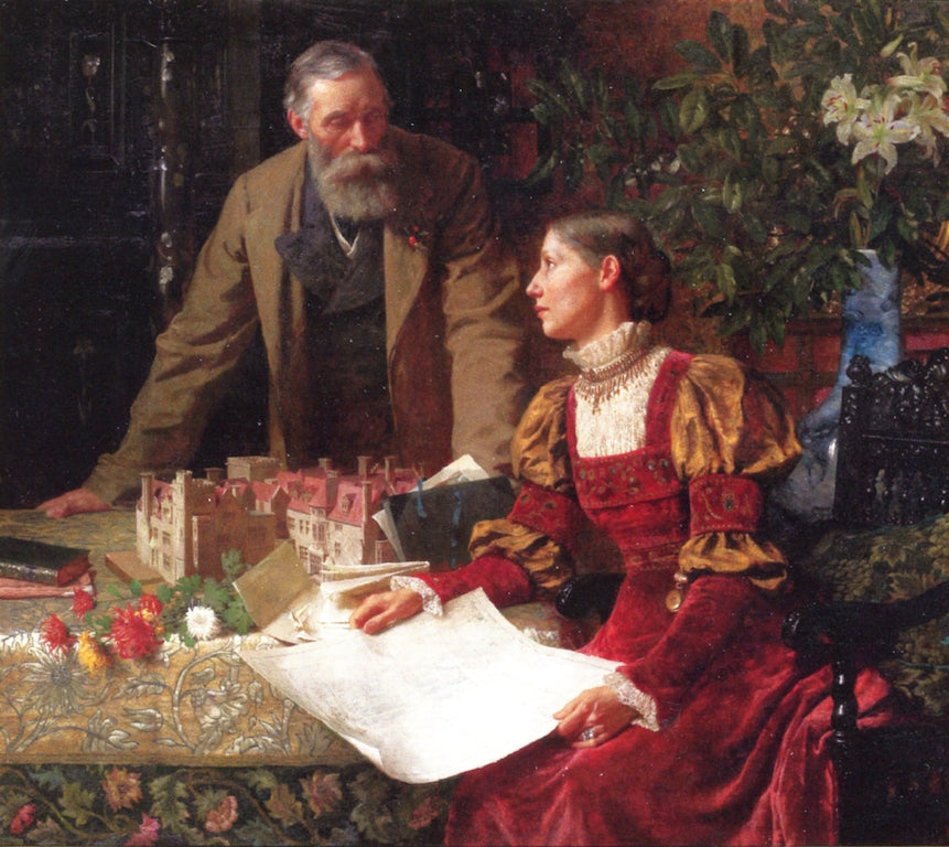 The House Builders, vintage artwork by Sir Francis Bernard (Frank) Dicksee, 12x8" (A4) Poster