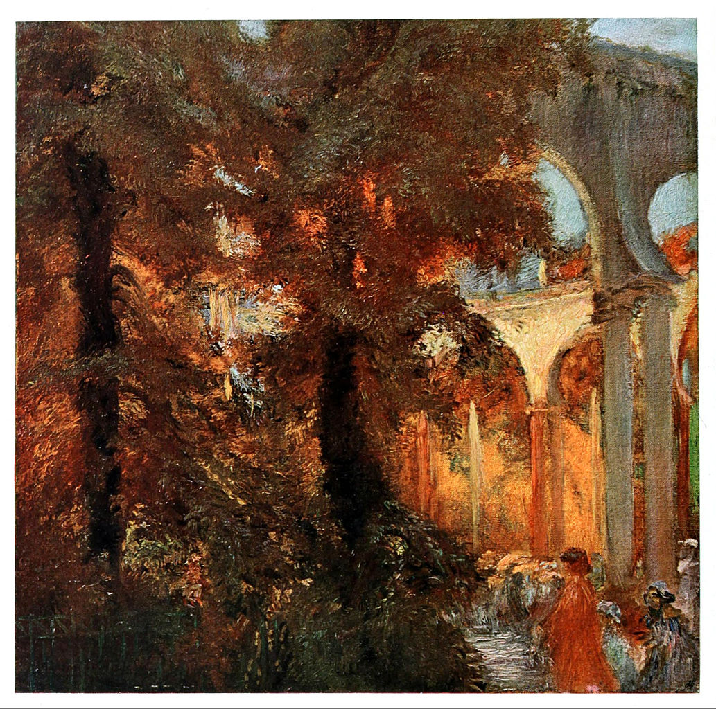 The Colonnade at Versailles, vintage artwork by Gaston La Touche, 12x8" (A4) Poster