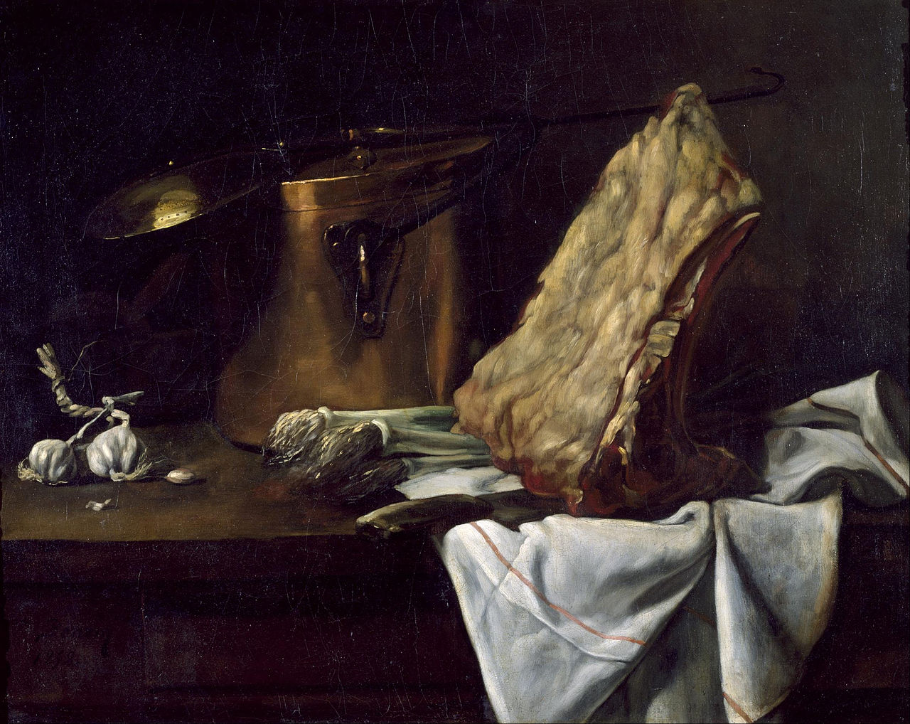 Still Life with Meat, vintage artwork by François Bonvin, A3 (16x12") Poster Print