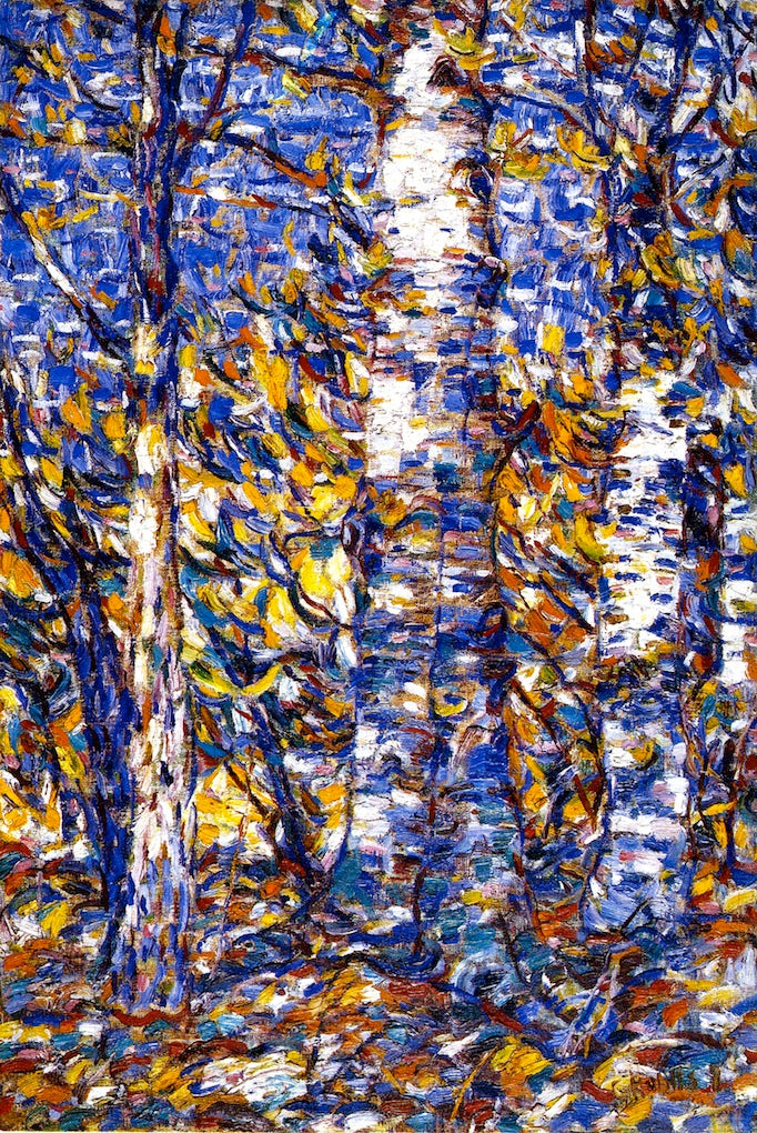 Birch Forest, vintage artwork by Christian Rohlfs, 12x8" (A4) Poster