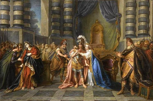 Cleopatra Drinking the Poison, vintage artwork by Charles-Antoine Coypel IV, 12x8" (A4) Poster