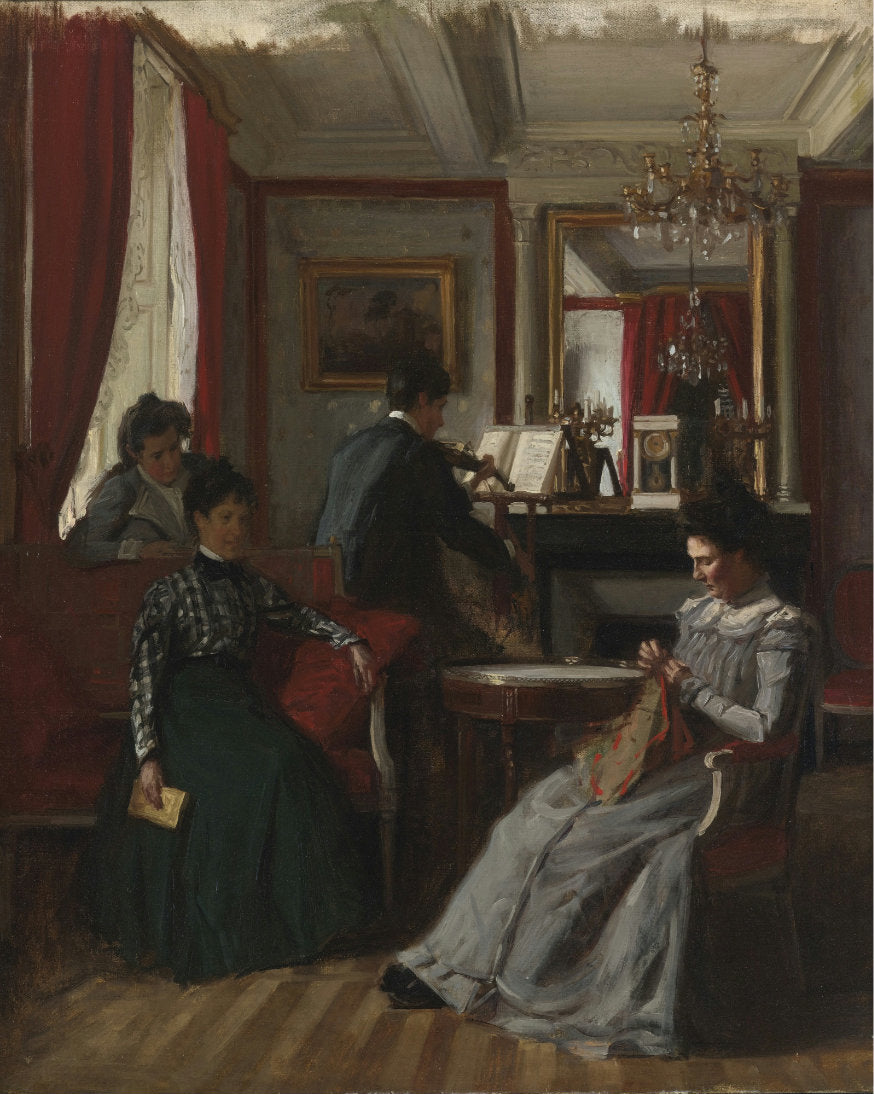 Salon de famille by Rene-Franaois-Xavier Prinet,A3(16x12")Poster